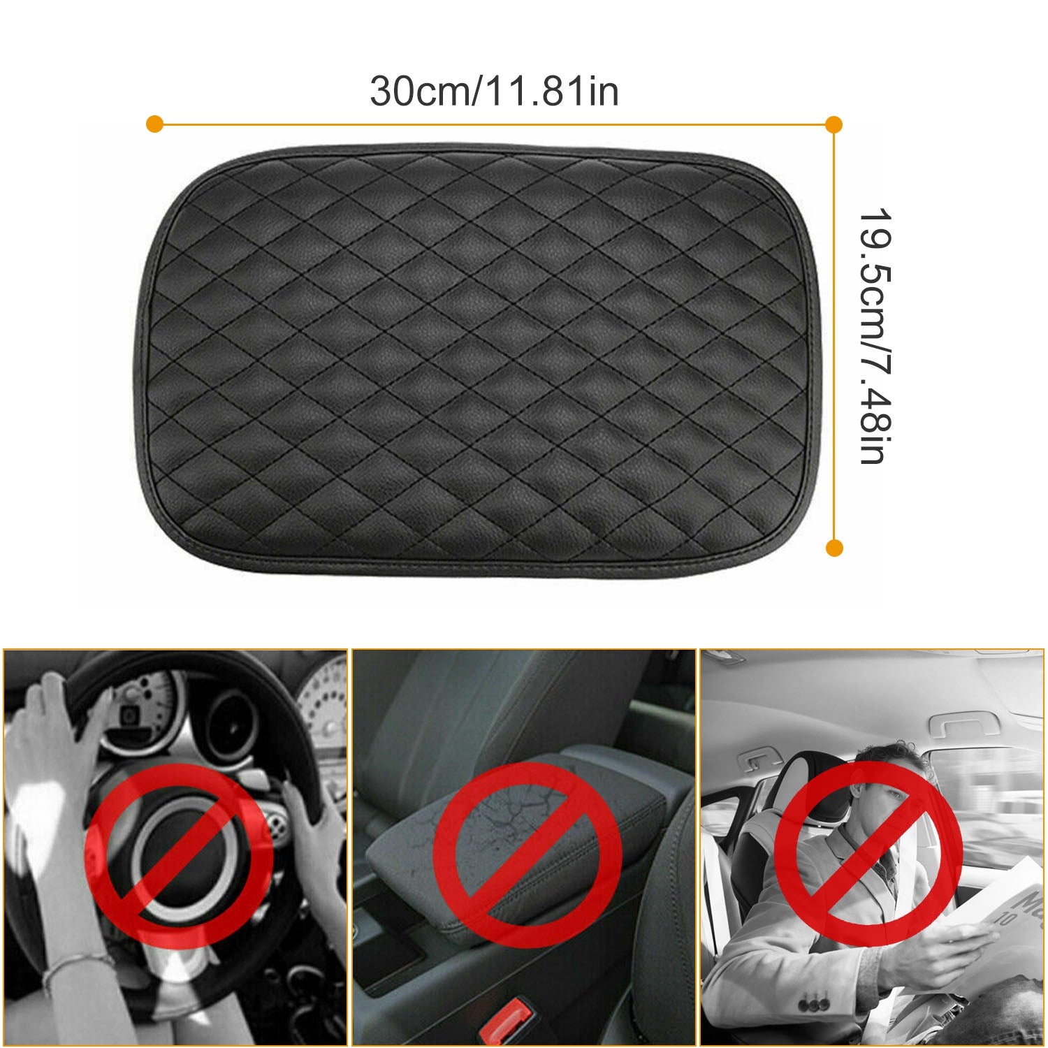 1Pc Car Armrest Pad Cover PU Leather Auto Center Console Seat Box Cover Protector Car Accessories Armrest Cushion Pad Fit For Vehicle SUV Truck Car - 5 - CJ