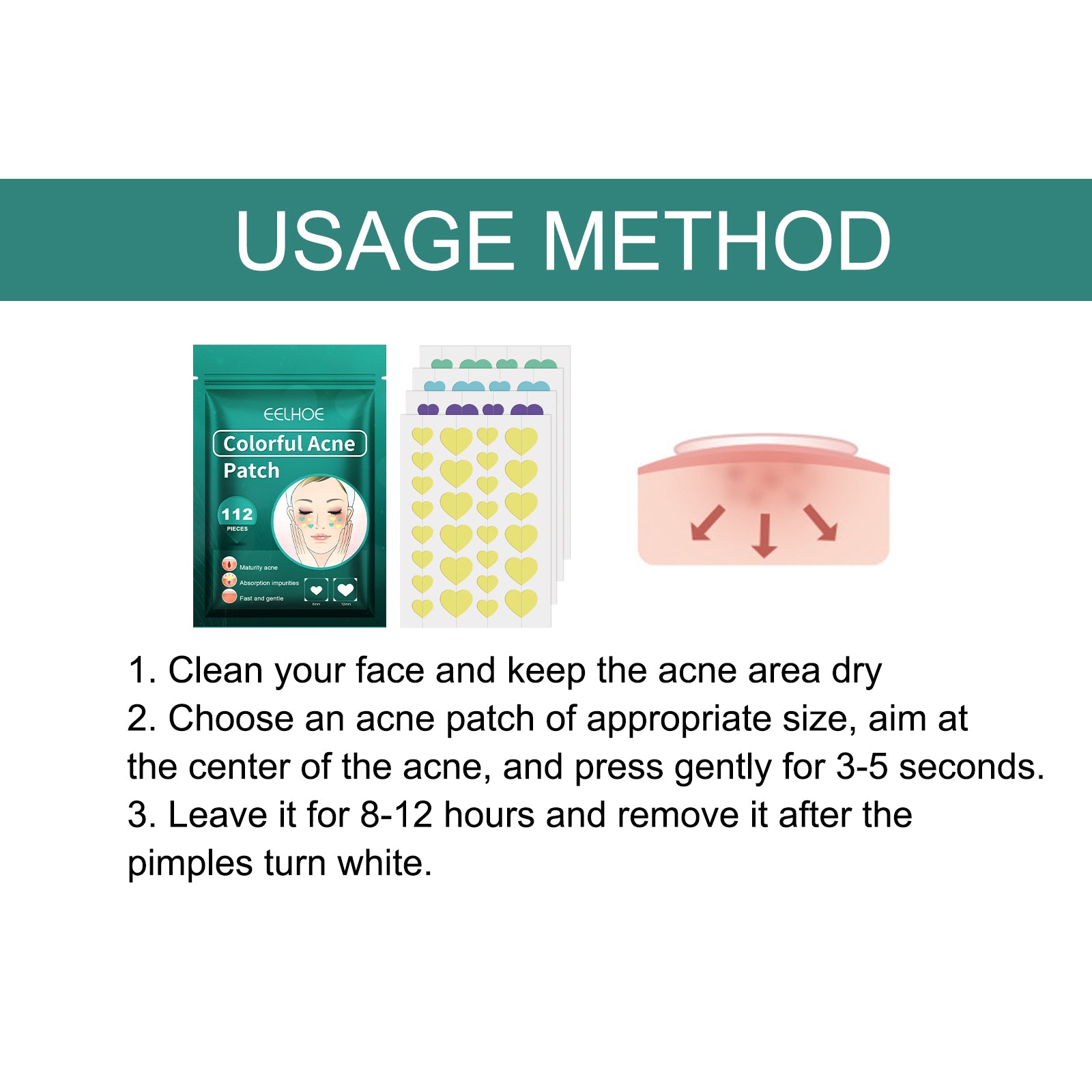 EELHOE Love Acne Patch Gentle Cleansing Acne Patch Fades Facial Acne Marks And Spots Facial Cleansing Care - 5 - CJ
