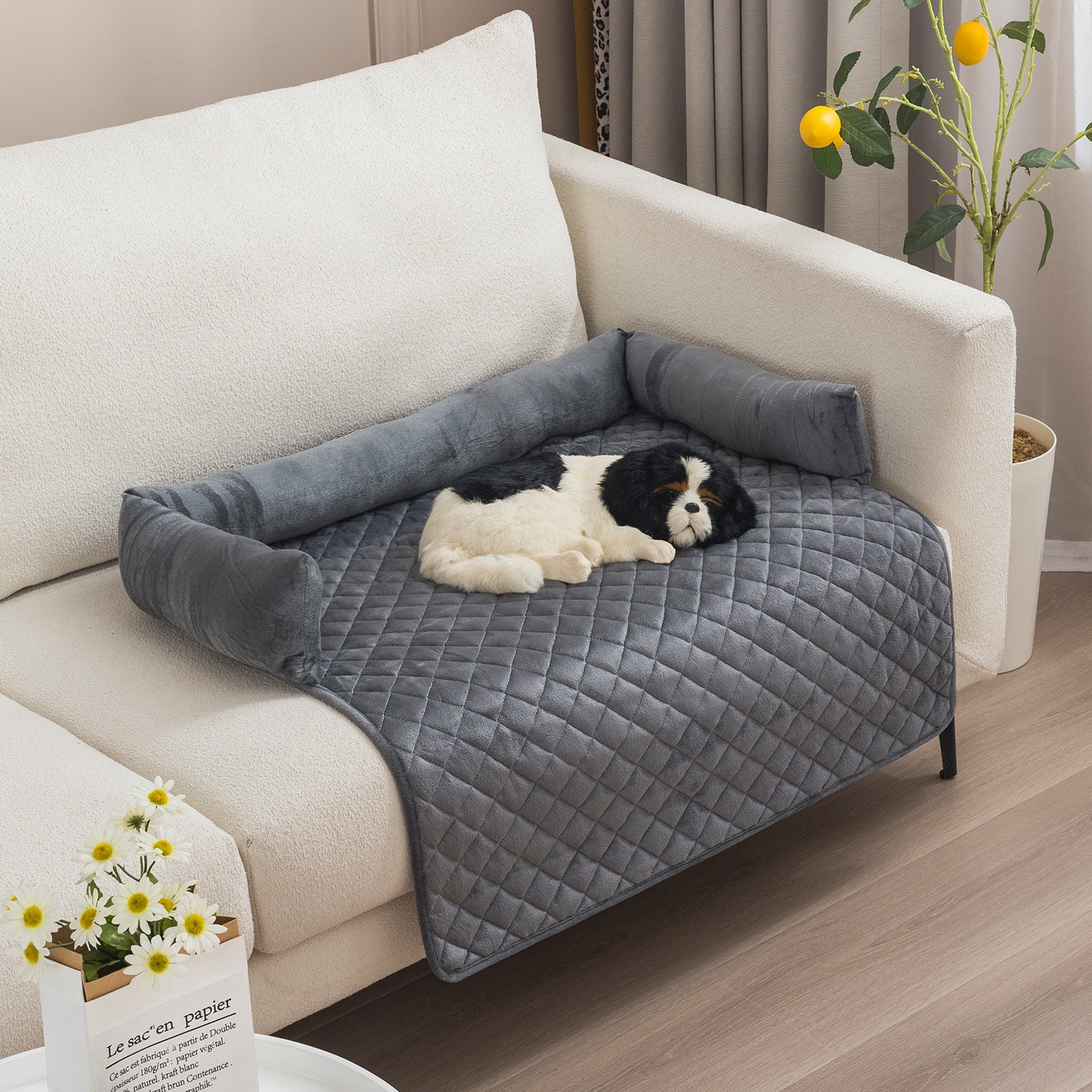 Pet Dog Sofa Bed Dog Beds For Large Dogs Cushion Warm Cat Beds Mat Furniture Protector Dog Sofa - 0 - CJ - With Pillow Pet Pad Dark Gray - 75x120cm - CJGY194296736JQ