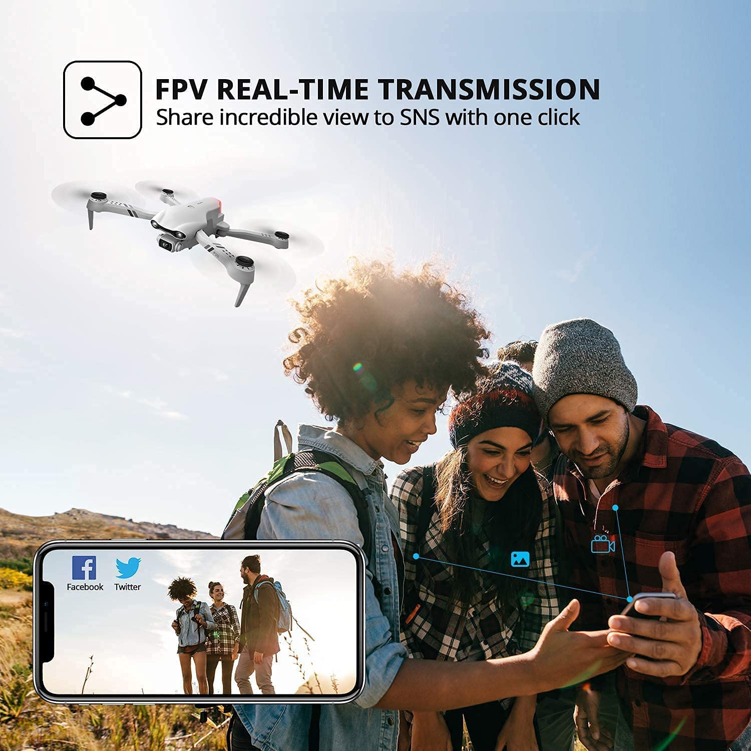 UK F10 Foldable Drone With Camera WIFI FPV For Adults,1080P HD FPV Live Video RC Quadcopter,Logistics Is Randomly Sent By EVRI,ROYAL MAIL,Amazon Logistics - 5 - CJ