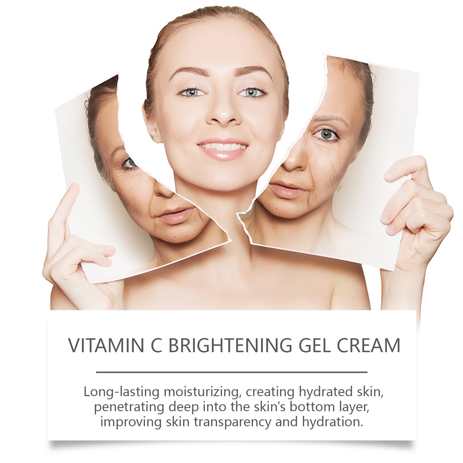 OUHOE Vitamin C Facial Gel Cream, Gentle Nourishing, Brightening, Moisturizing, Hydrating And Light Line Moisturizing Skin Cream - 5 - CJ