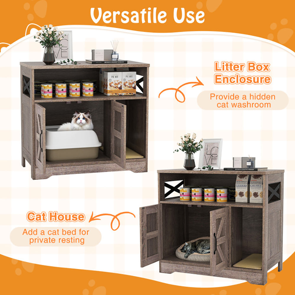 Cat Litter Box Enclosure Hidden Cat Washroom Furniture With Storage - 5 - cjdroshippping