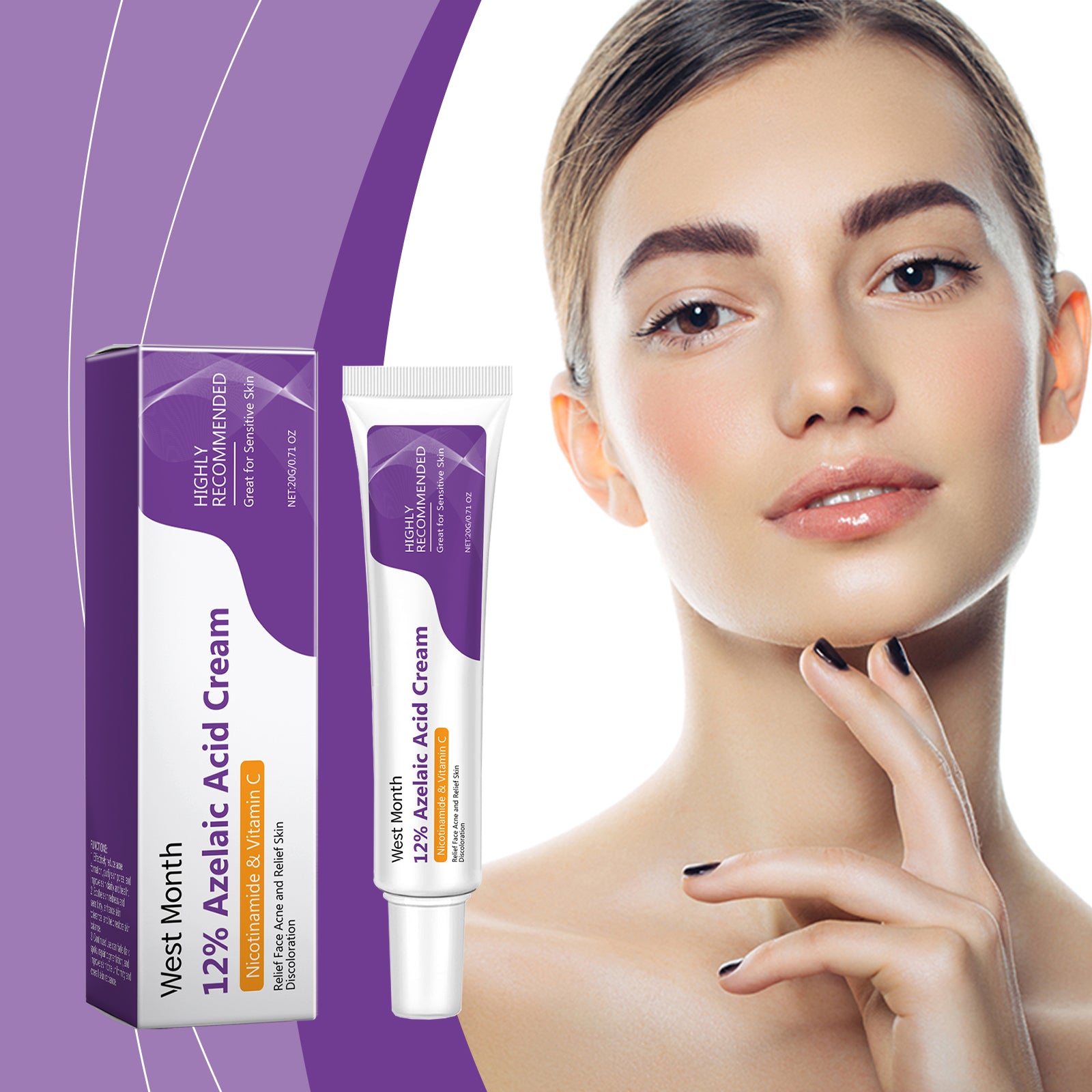West&Month Azelaic Acid Repair Cream, Gently Repair Facial Skin Cleansing Cream - 5 - CJ