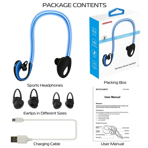 Wireless Sports Headsets Wireless V4.1 Neckband Earphones HD Stereo Sweat - proof Headphones Earbuds - 5 - CJ