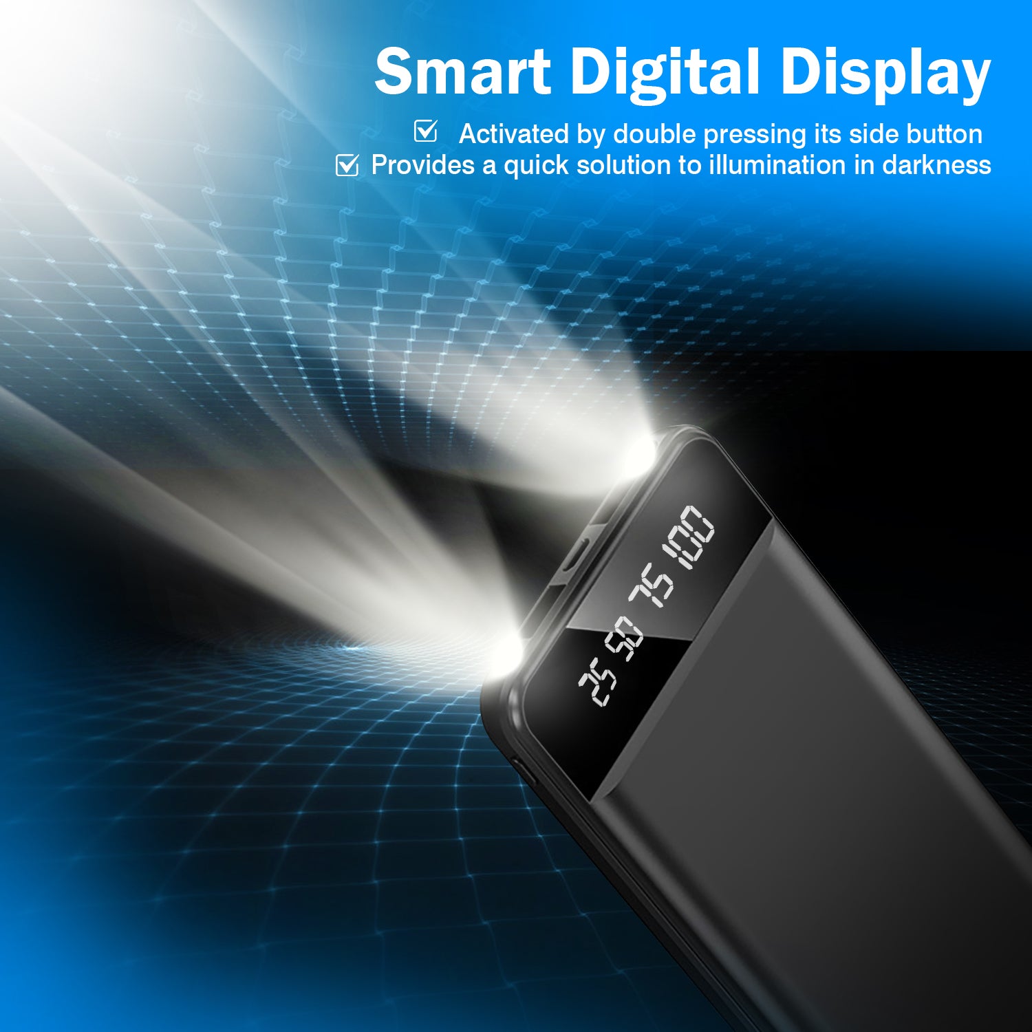1Pc 10000mAh Power Bank Portable Ultra Slim Charger External Battery Pack With 2 USB Output Ports Charging Cable LED Flashlight Compatible With IOSPhone 15 And More - 5 - CJ
