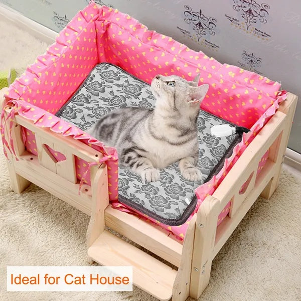 Pet Heating Pad Dog Cat Electric Heating Mat Waterproof Adjustable Warming Blanket - 5 - CJ
