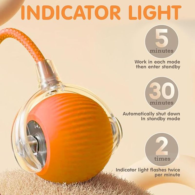 Cat Interactive Ball Toys Automatic Rolling Ball For Kitten Rechargeable Smart Pet Electric Toys With Teaser Sensor Cat Ball Toy - 4 - CJ