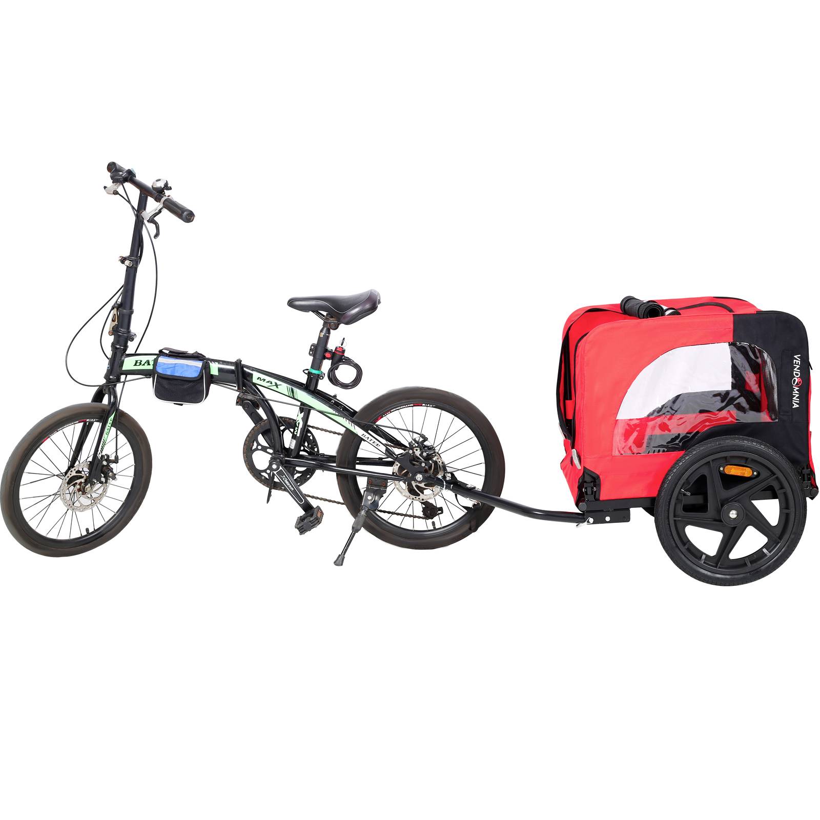Bicycle Trailer For Pets Outdoor Foldable Dog Trailer With Reflectors - 5 - CJ