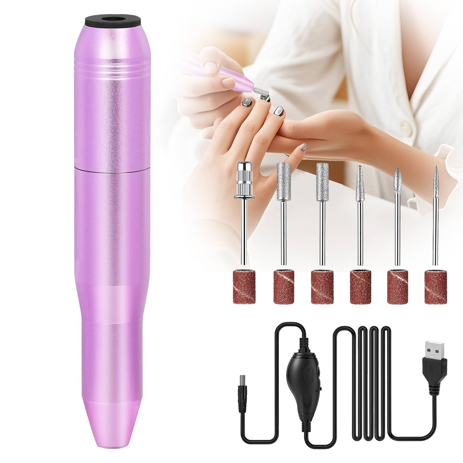 Professional Portable Electric Nail Drill,Manicure Pedicure With Nail Drill Bits - 5 - CJ