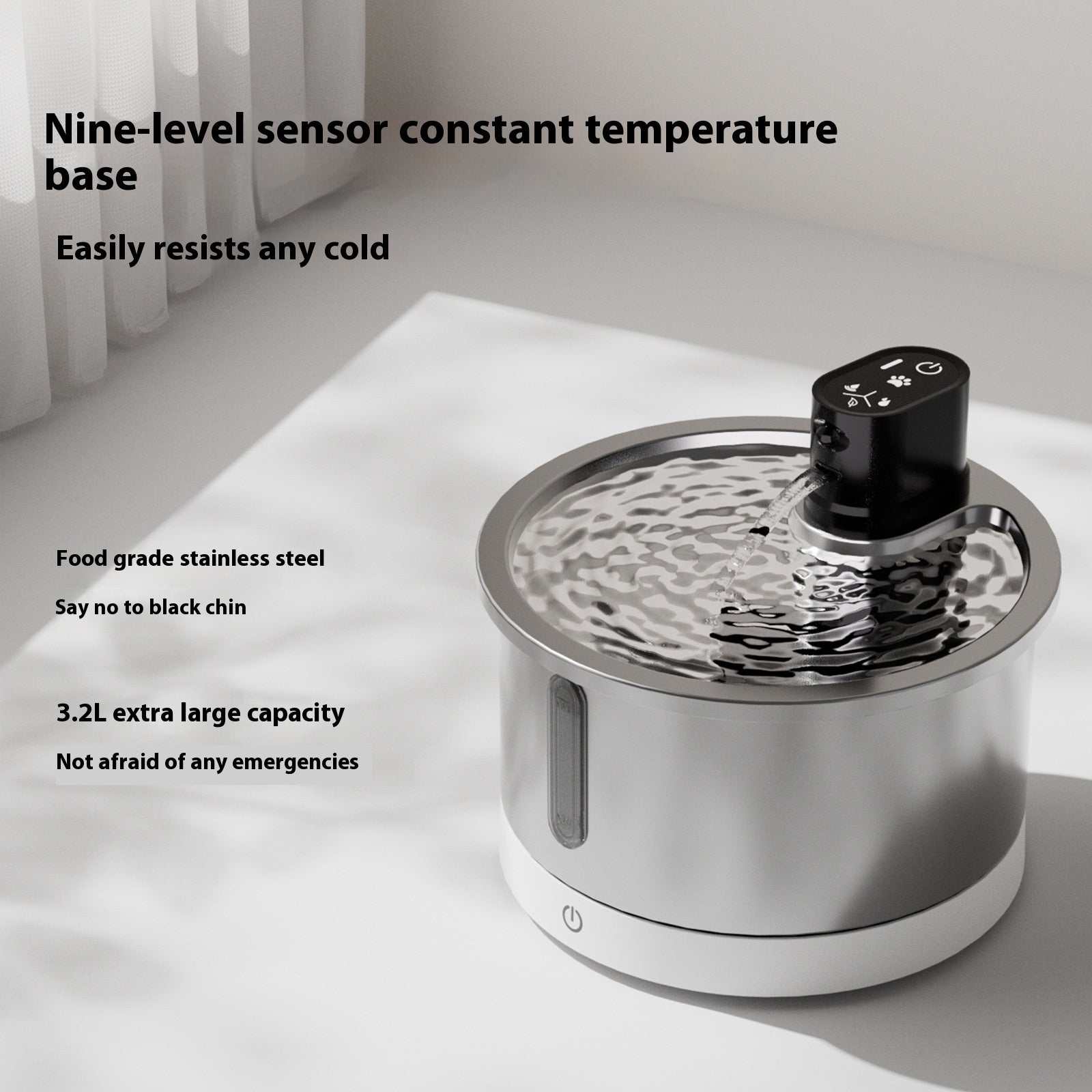 Cat Water Fountain Stainless Steel Constant Temperature Heating Cycle - 0 - CJ