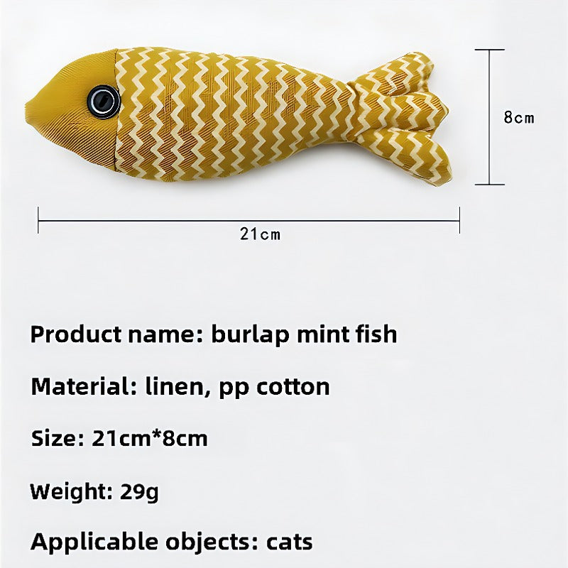 Pet Mint Fish Toy - Three Colors Are Randomly Issued, Shovel Officials Must Enter, Pet Mint Fish Toys, Suitable For Cats Of All Ages - 5 - CJ