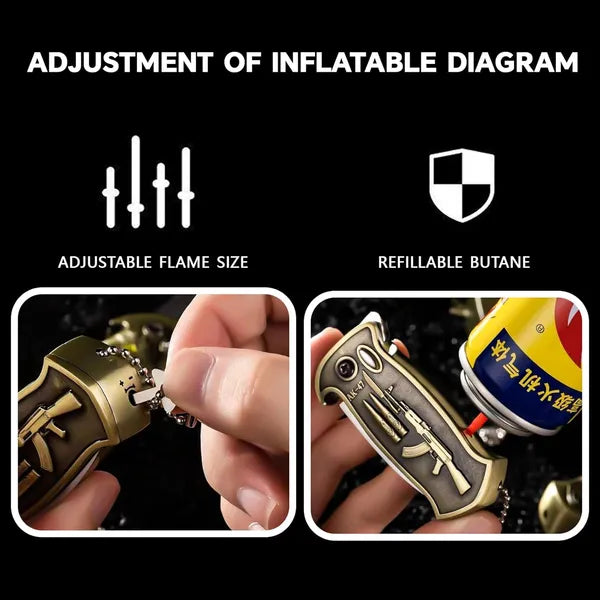 Cool Metal Design Jet Torch Lighter Refillable Butane Novelty Lighter For Gift Fireplace Candle Camping BBQ - 5 - CJ