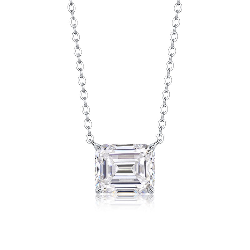 1Mirage In The Mirror - A Trendy Diamond Pendant Necklace Set With Octagonal Moissanite S925 Sterling Silver And Platinum Plating Prohibit TikTok sales - 5 - CJ