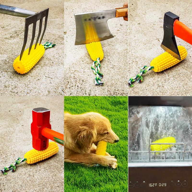 PROKEl Dog Chew Toys Corn Stick Toy For Smal MediumLarge Breed 5.8 Squeak Corn Stick Ropetoy - 5 - CJ