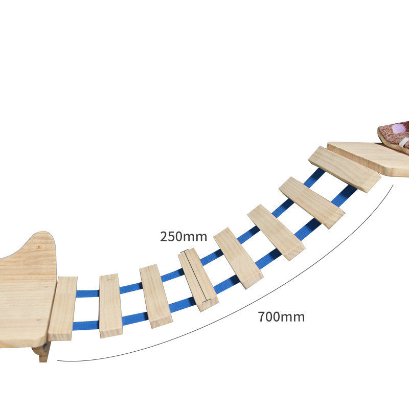 Pet Cat Climbing Frame Wall Type Solid Wood Wall Hanging Platform Ladder Pets Accessories - 0 - CJ - Suspension bridge ladder - CJJT148790310JQ