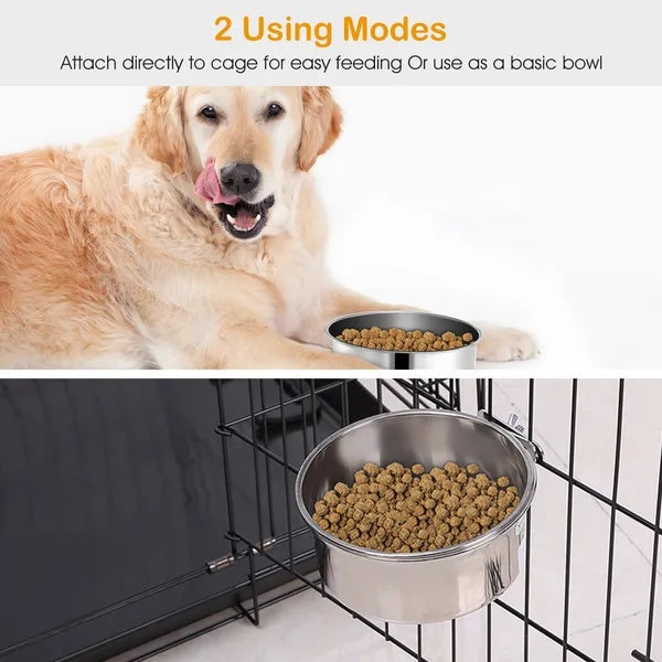 Detachable Pet Cage Food Water Bowl With Clamp Holder - 5 - CJ
