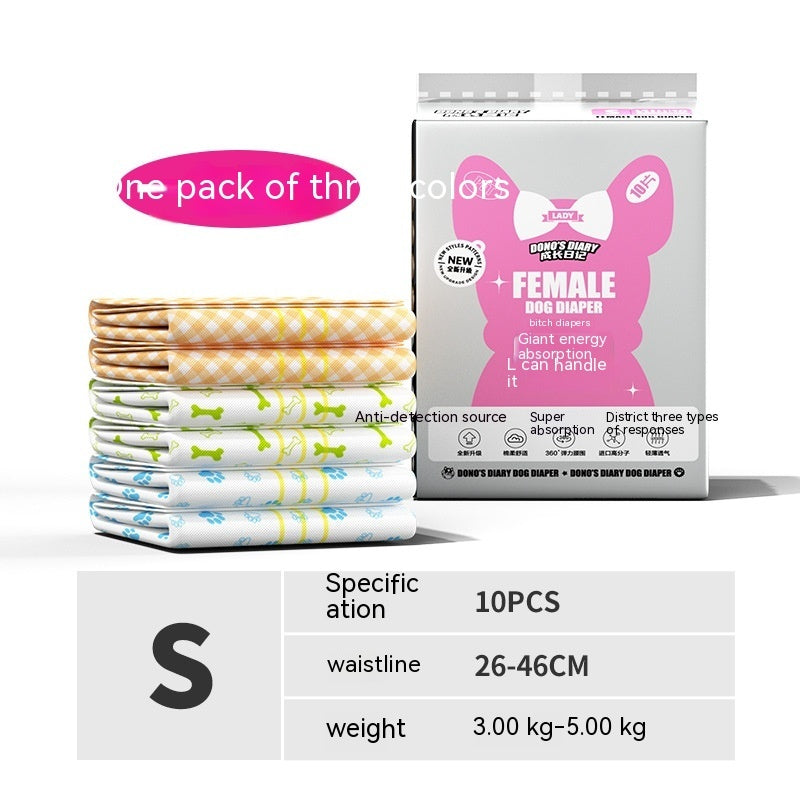 Disposable Female Dog Urinary Diaper Physiological Pants - 0 - CJ - Female dog upgrade - S - CJGY189006512LO