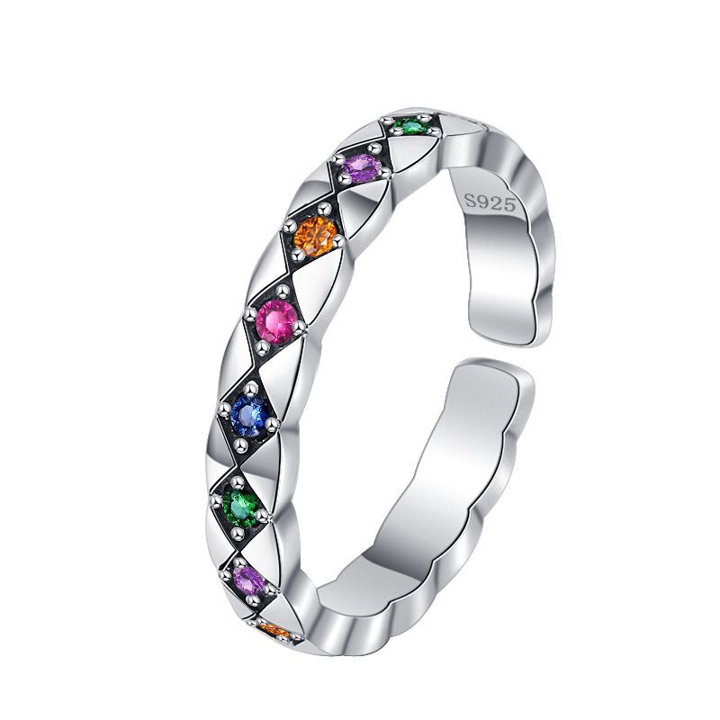 S925 Sterling Silver Luxury Small Fragrant Rhombic Ring Fashion Personality - 4 - https://x.com/titan_prim62775J