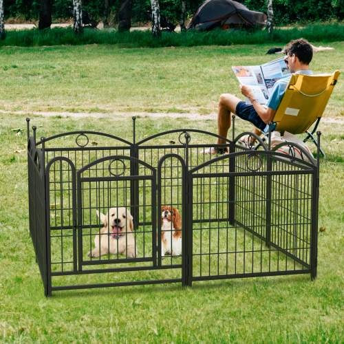 Dog Playpen Indoor 24 Inch 8 Panel Metal Dog Playpen - 5 - CJ