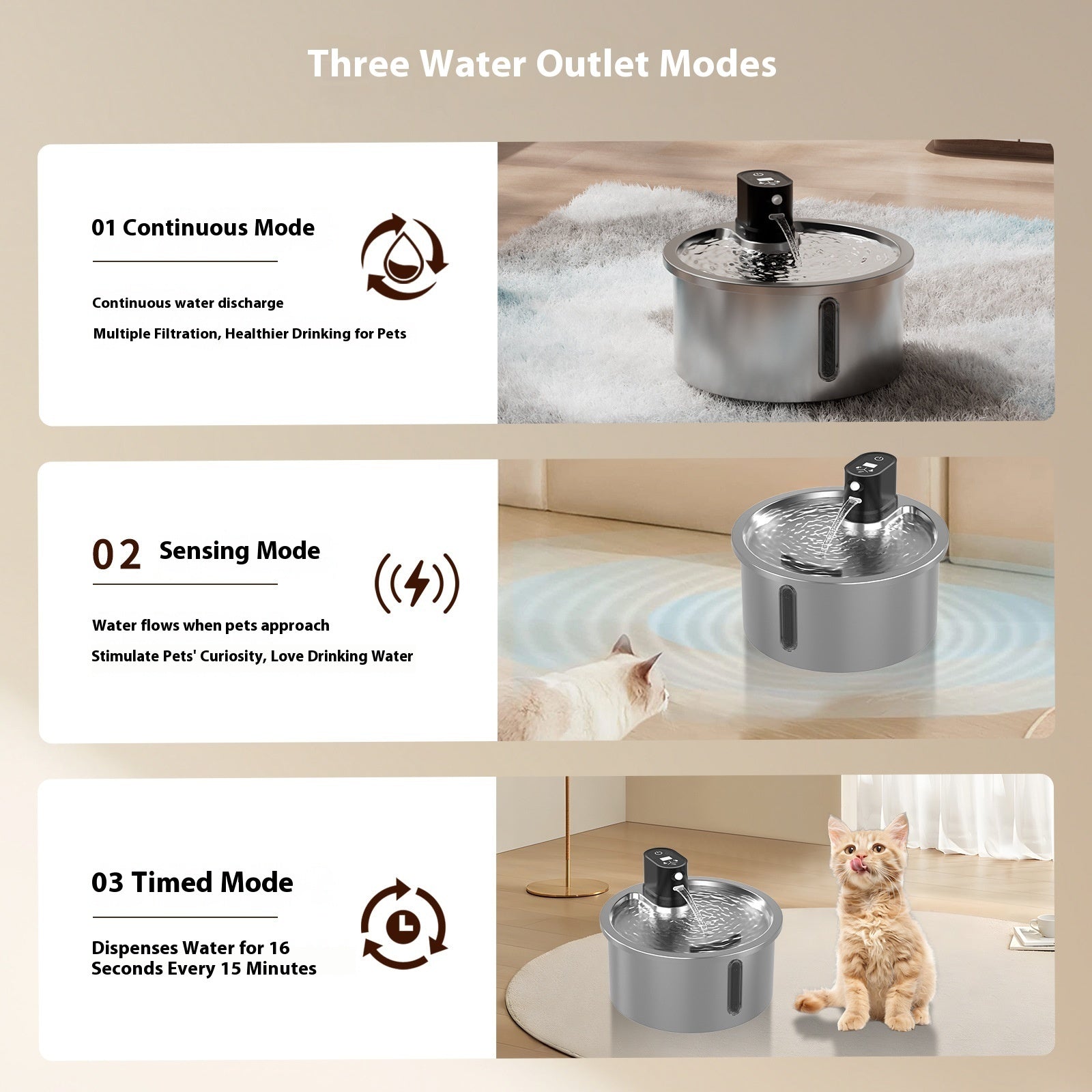 Cat Water Fountain Stainless Steel Constant Temperature Heating Cycle - 0 - CJ