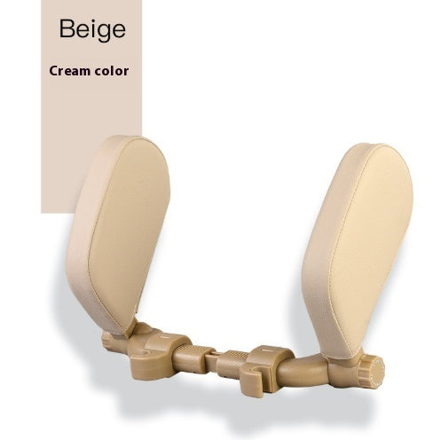 Car headrest pillow Sleep Adjustable Side Car Soft Travel Seat Headrest Auto Leather Support Neck Pillow Cushion car accessories - 0 - CJ - Beige Leather - CJQCQCQC00615 - Beige Leather