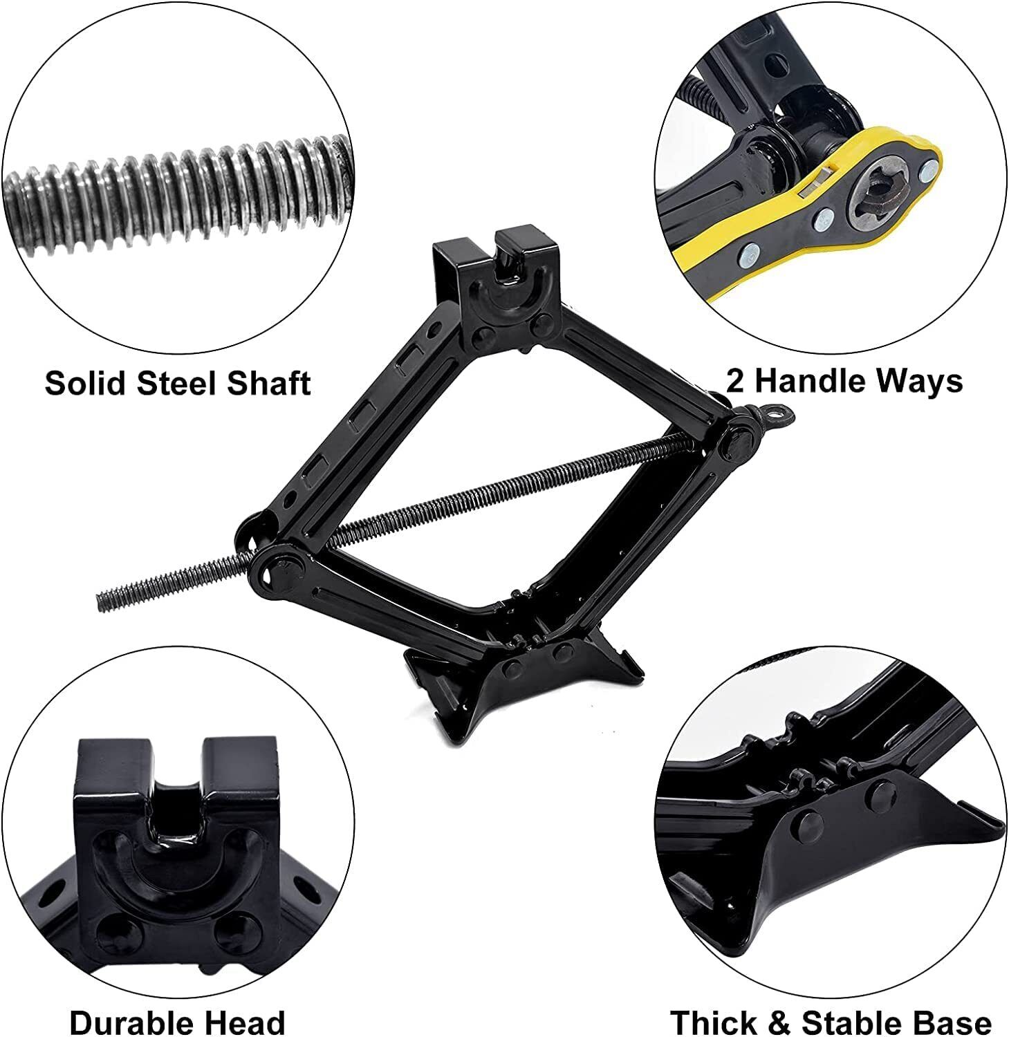2.5T Scissor Jack And Extendable Wheel Wrench Brace Socket Car Van Tire Hand Tool - 5 - cjdropshipping