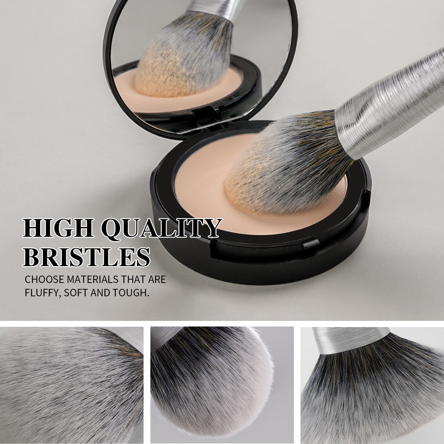 Beili Christmas Gift Makeup Brush Set Of 10, Kabuki Brushes With Synthetic Hair For Foundation, Concealer, And Eyeshadow. - 5 - CJ