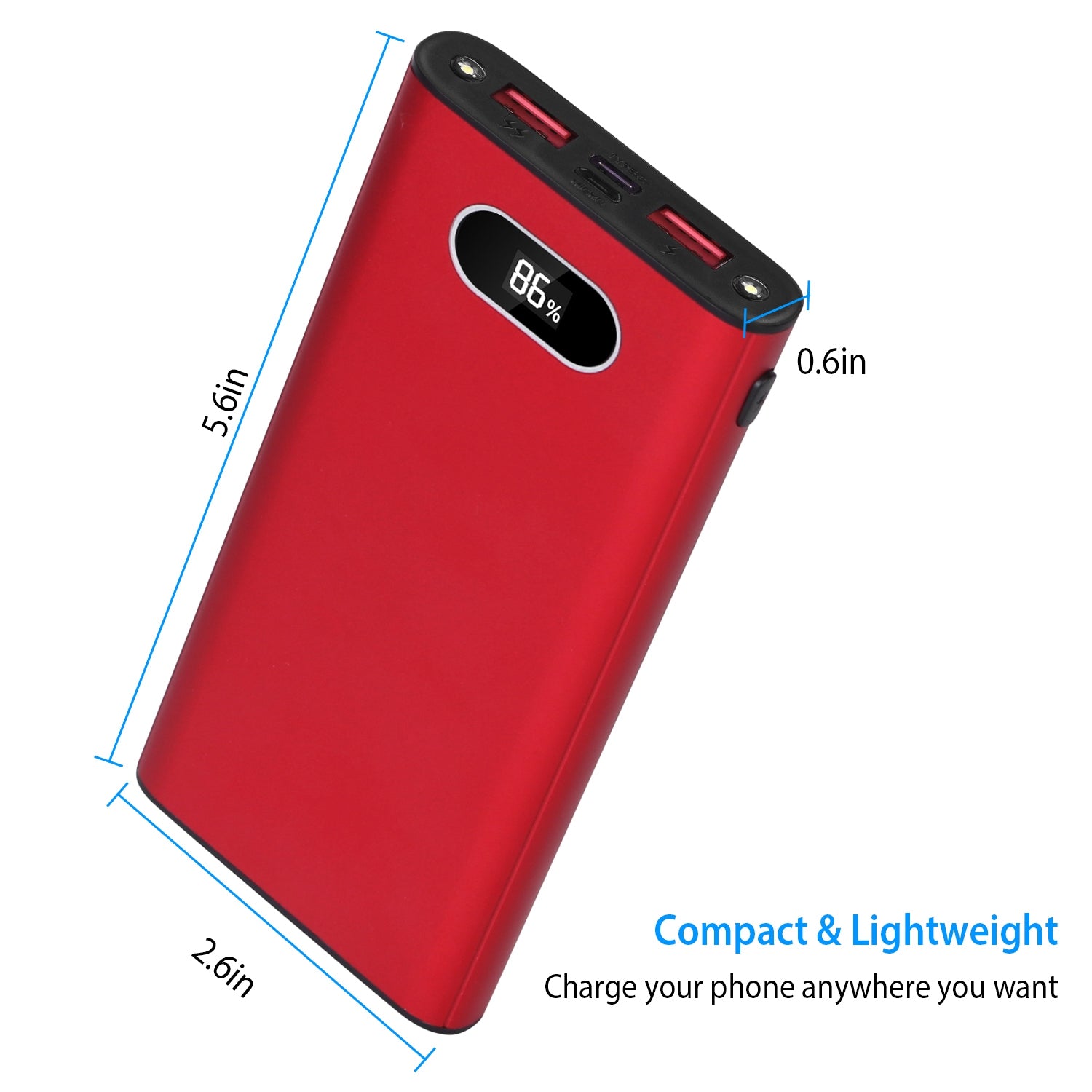 Green - Black - Red Color Options - 1Pc 20000Mah Power Bank Portable Charger External Battery Pack 22.5W Super Fast Charging With LED Display Flashlight Fit For IOS Phone - 5 - CJ