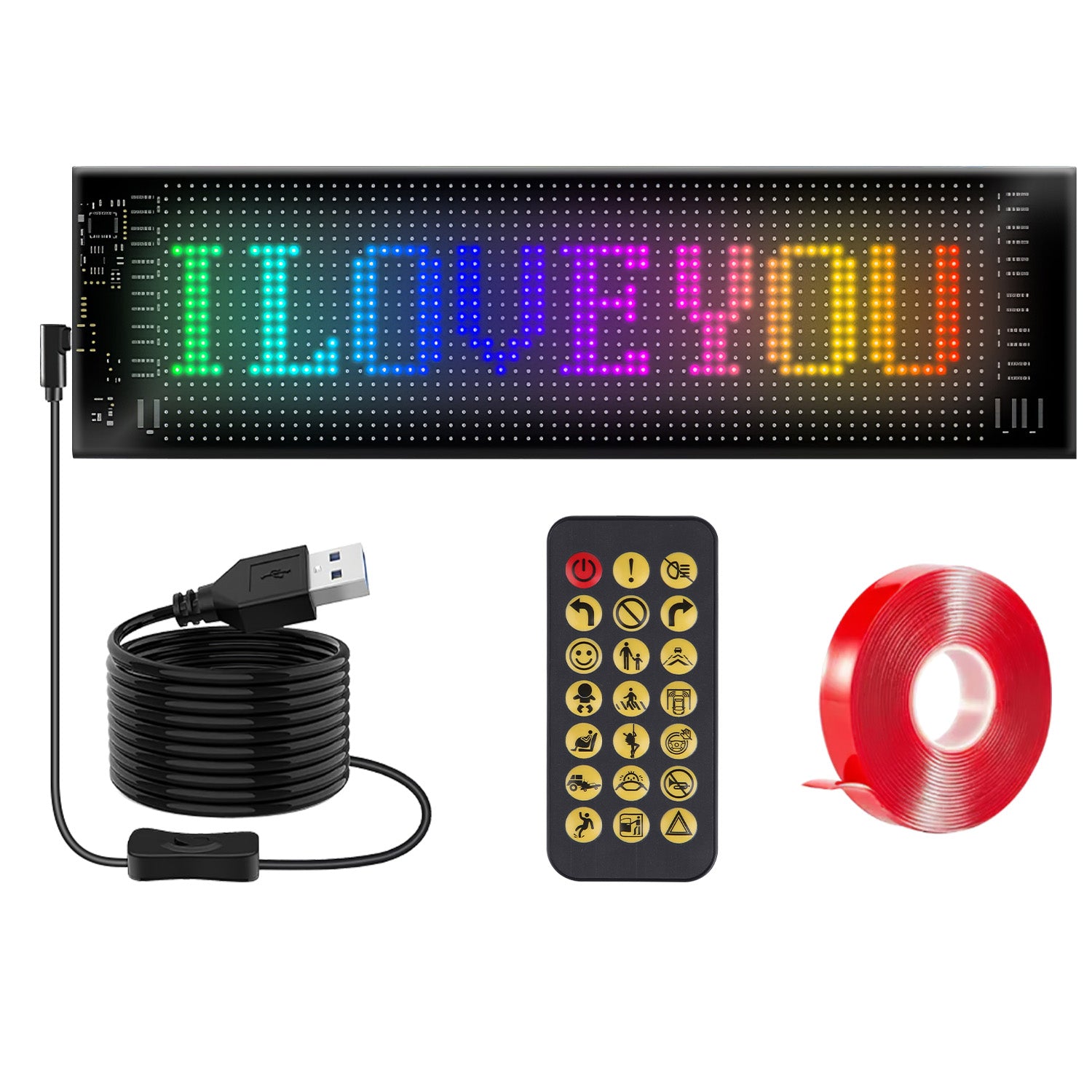 2Pack 16x96 Matrix Devil Eyes Lights For Car Ultra - thin Programmable LED Car Signs With APP Remote Control DIY Design Text Patterns Animations - 5 - CJ