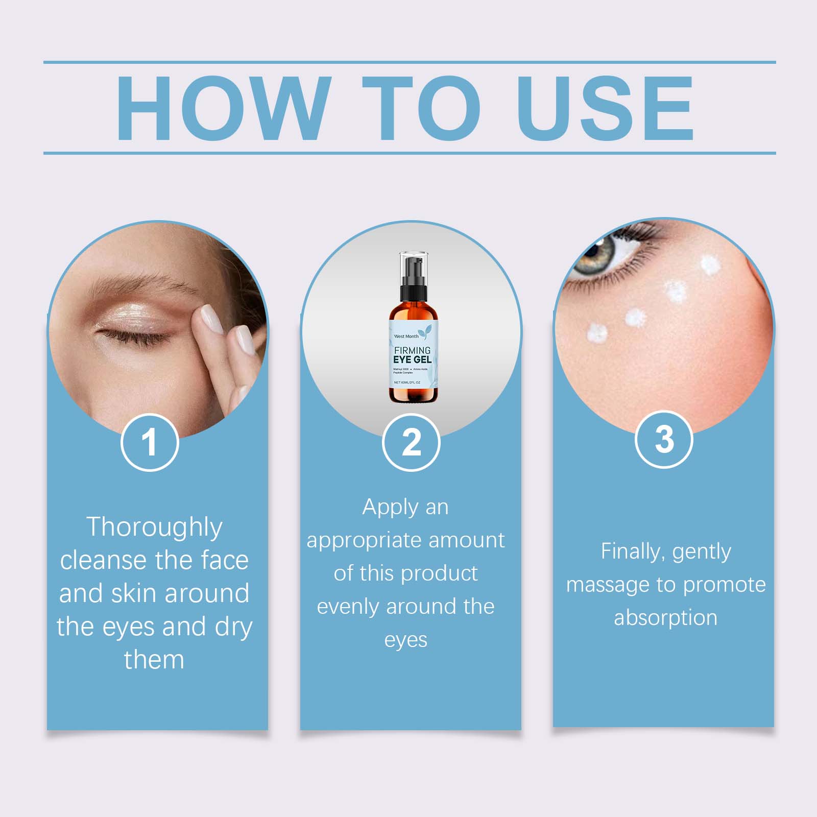 West&Month Eye Care Gel, Tightens Eye Skin, Moisturizes And Reduces Fine Lines Around Eyes Eye Gel - 5 - CJ
