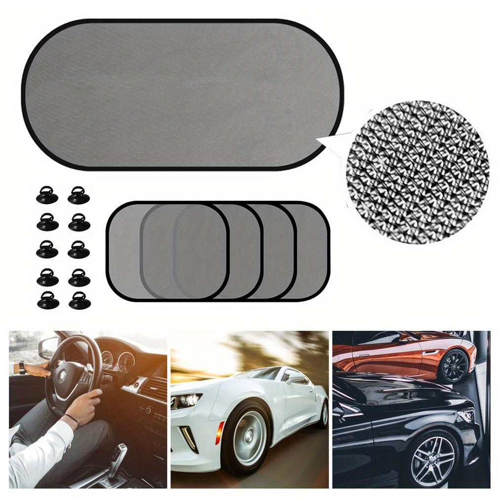 Side Window Sunshade Sock Screen Shade Pack Of 5 Block Sun Rays To Keep Car Interior Cool And Comfortable Elasticized Universal Fit Mesh Sun Shade For Car, Truck, SUV, Van - 5 - cjdropshipping