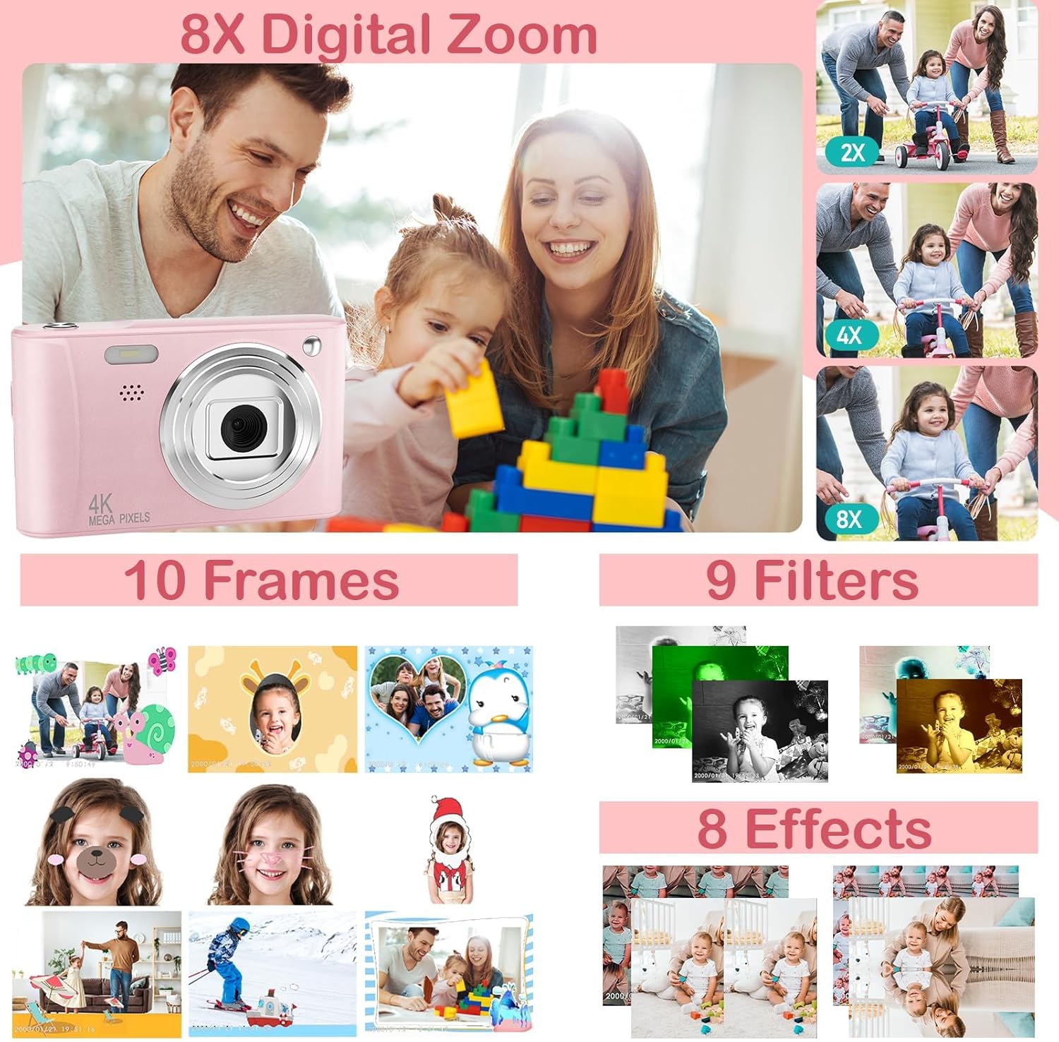 Kids Digital Camera Christmas Birthday Gifts With 32GB SD Card - 5 - CJ