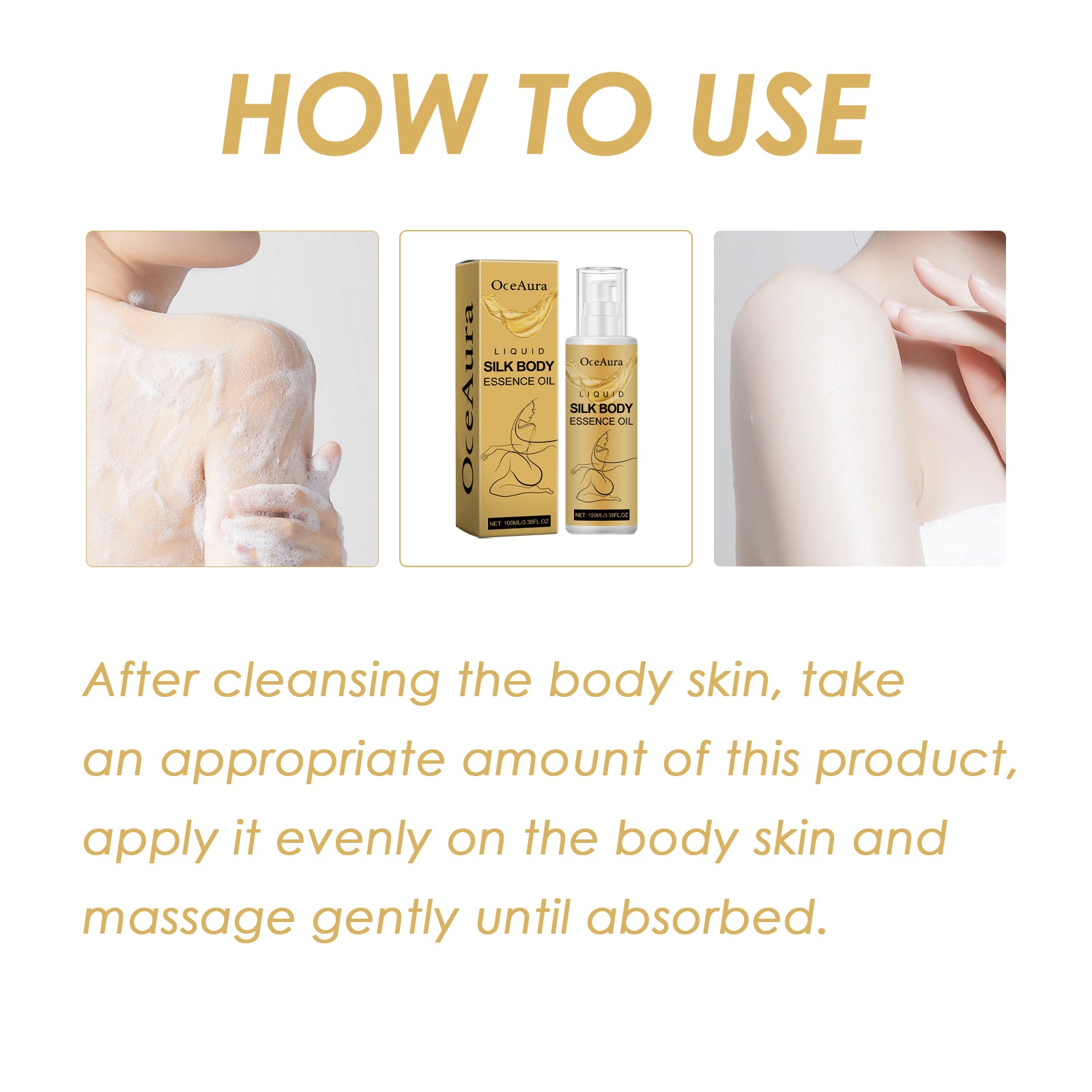 OceAura Liquid Silk Body Essence Oil, Firming Skin Filling Water Tender Skin Moist Fresh And Not Greasy Skin Oil - 5 - CJ
