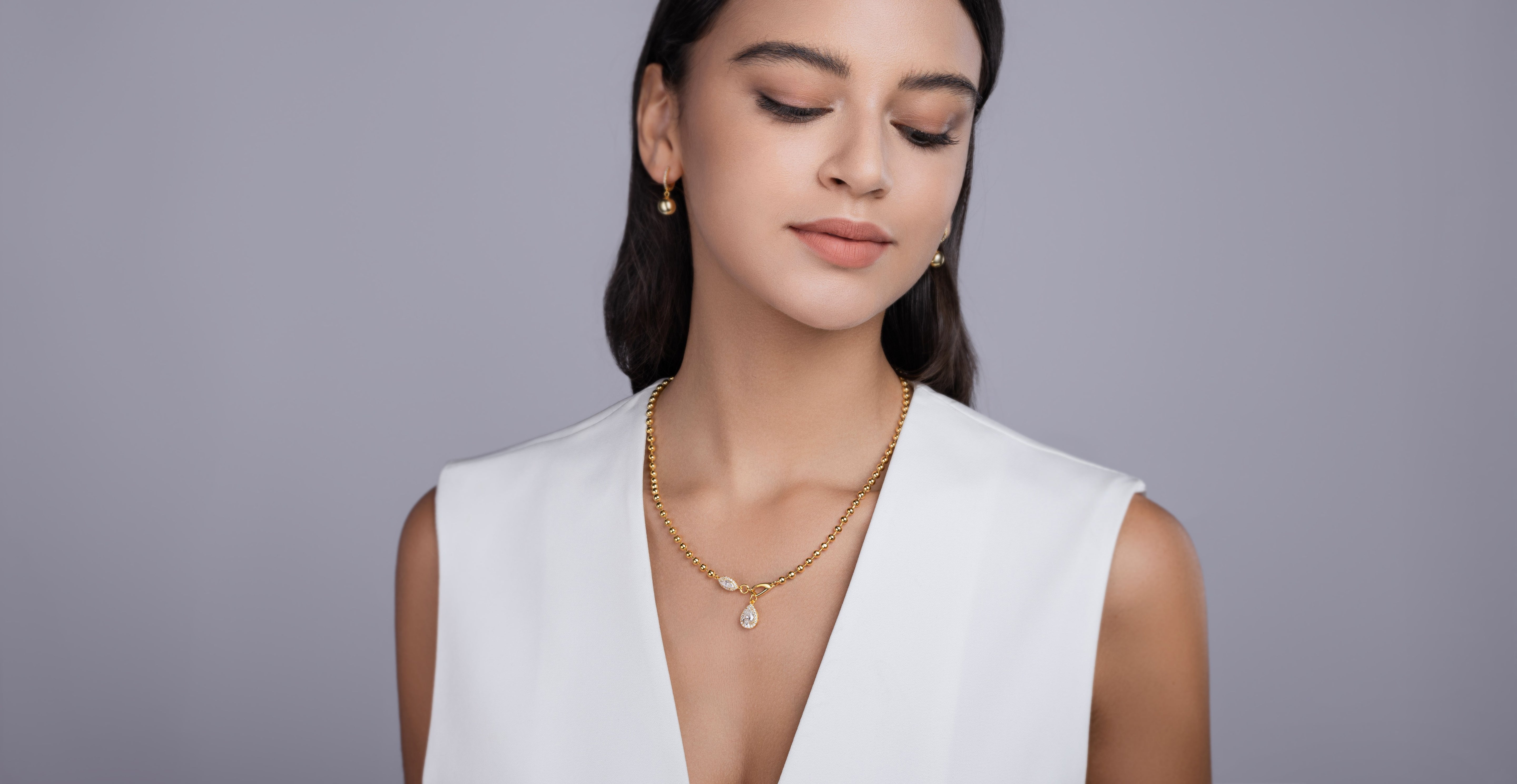 1A Fashionable Jewelry Pendant Set With Moissanite S925 Sterling Silver And Gold - plated Diamond, Moissanite Silver Jewelry Prohibit TikTok sales - 5 - CJ