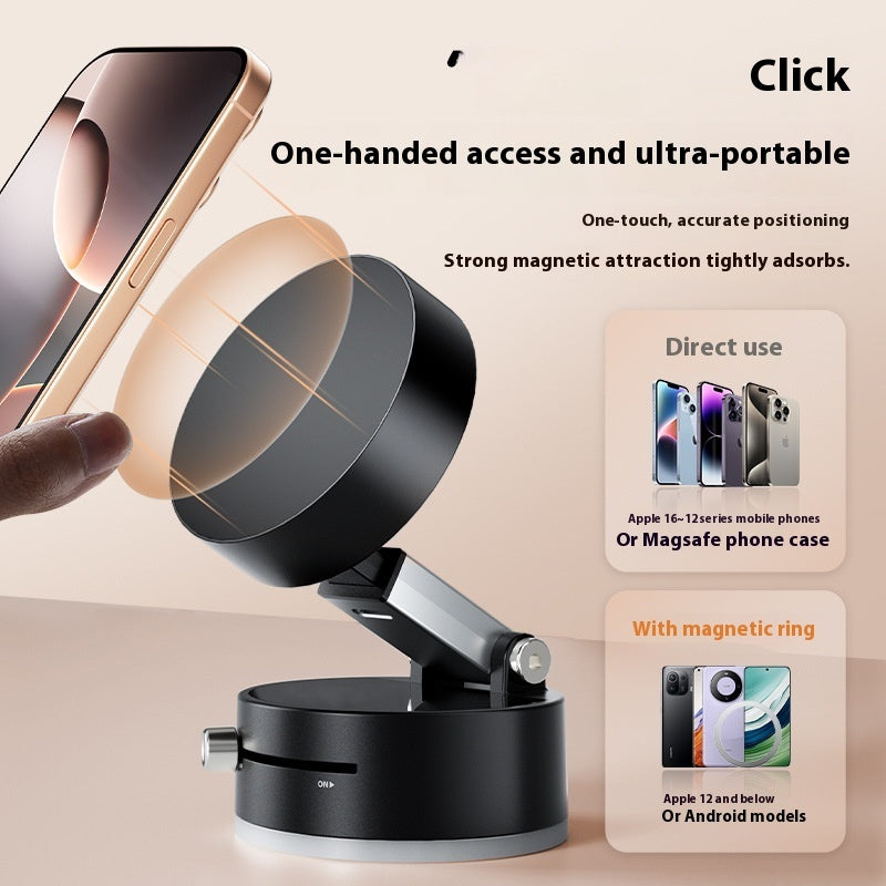 Foldable Magnetic Vacuum Car Phone Holder Foldable Suction Cup With Suction Cup Hands - Free Navigation For Smart Phone - 0 - CJ