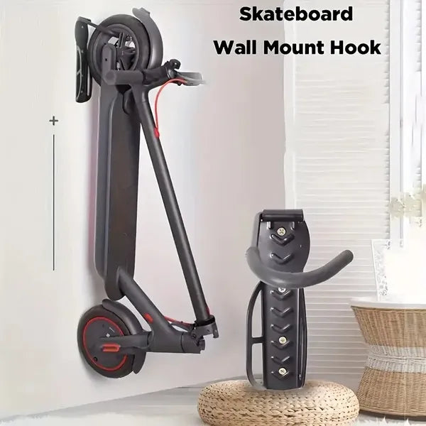 Wall - Mounted Storage Hook For Bikes And Scooters, Movable Garage Rack With 50 Lbs Capacity, Suitable For Mi Electric Scooter M365/PRO And Balance Scooter Nine ES1 ES2 - Black Metal - 5 - CJ