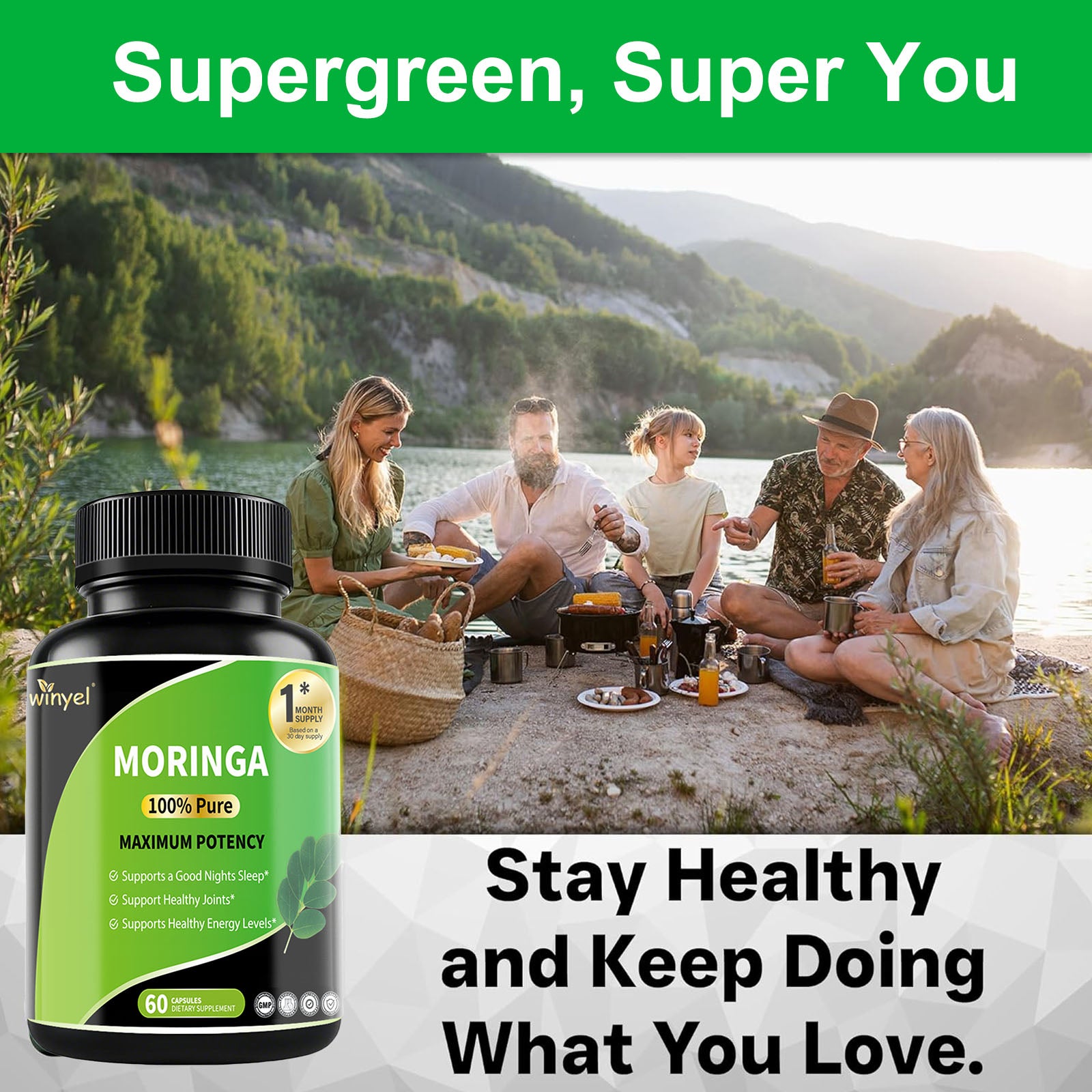 Pure Moringa Capsules - High Potency, Health & Fitness With Essential Vitamins & Amino Acids - 60 Capsules - 5 - CJ