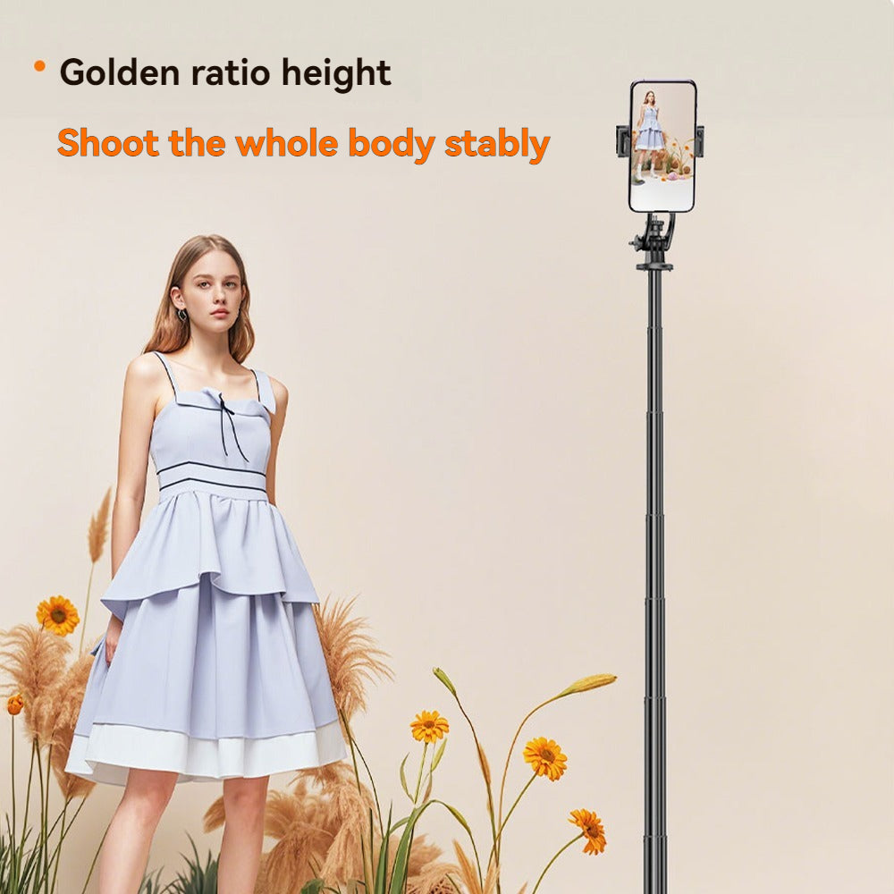 Selfie Stick Tripod With Fill Light, Extendable Phone Stand With Wireless Remote, Universal Compatible For Smartphones, Portable For Travel & Video Recording - 5 - CJ