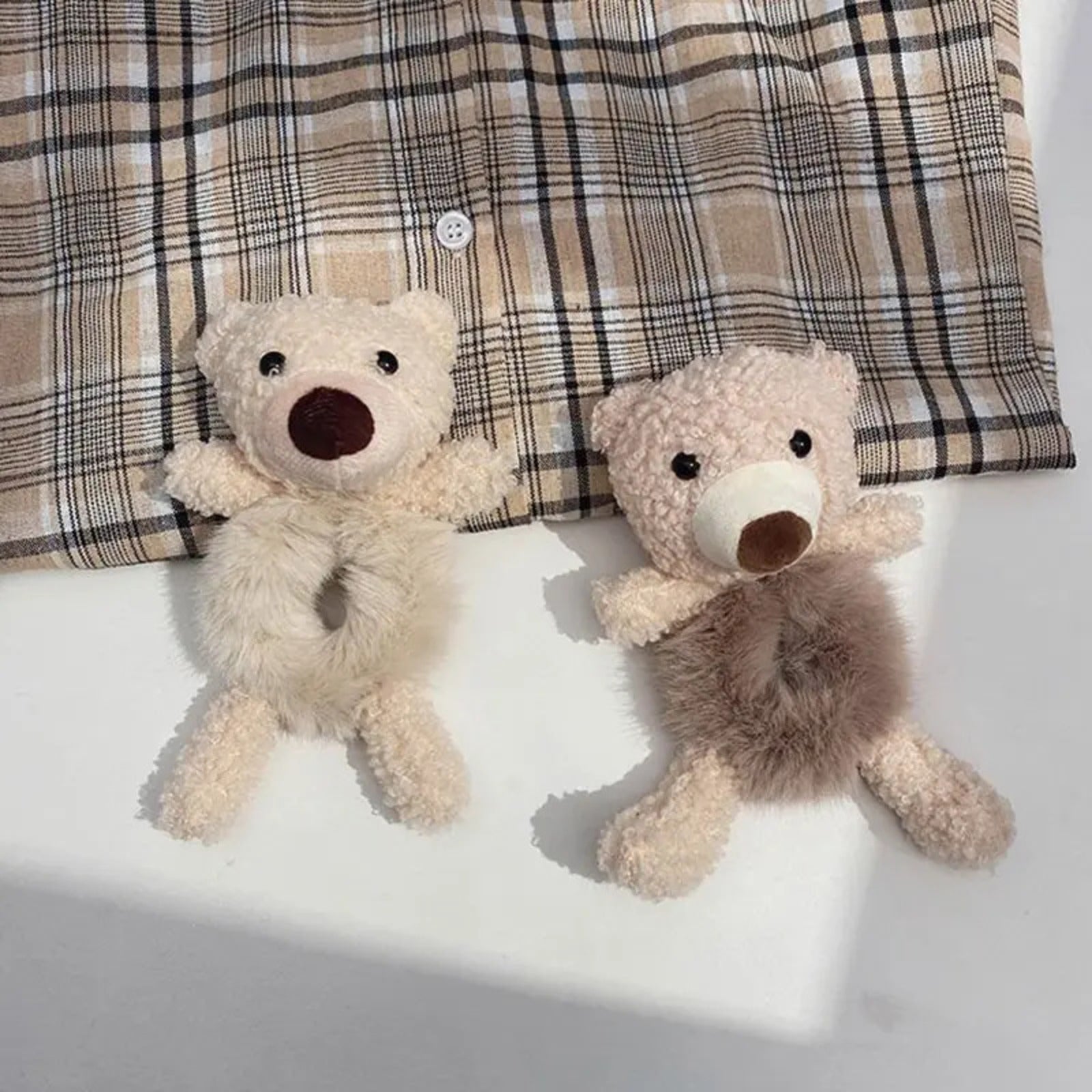 Girls Lovely Scrunchies Cute Bear Hair Band Rabbit Fur Hair Rope Soft Warm Rubber Band Pretty Hair Accessories - 5 - CJ