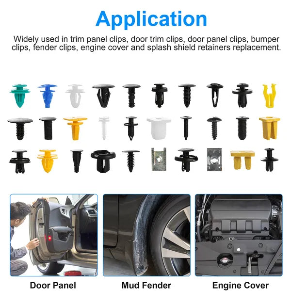 500Packs Bumper Fastener Rivets 30 Kinds Bumper Push Clips Fender Replacement - 5 - CJ