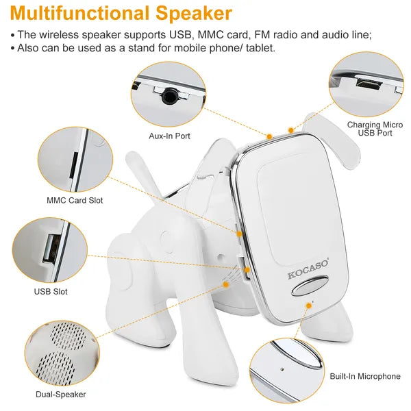 Puppy Dog Wireless Speaker Portable Mini Music Player Stereo Cute Animal Speaker - 5 - CJ
