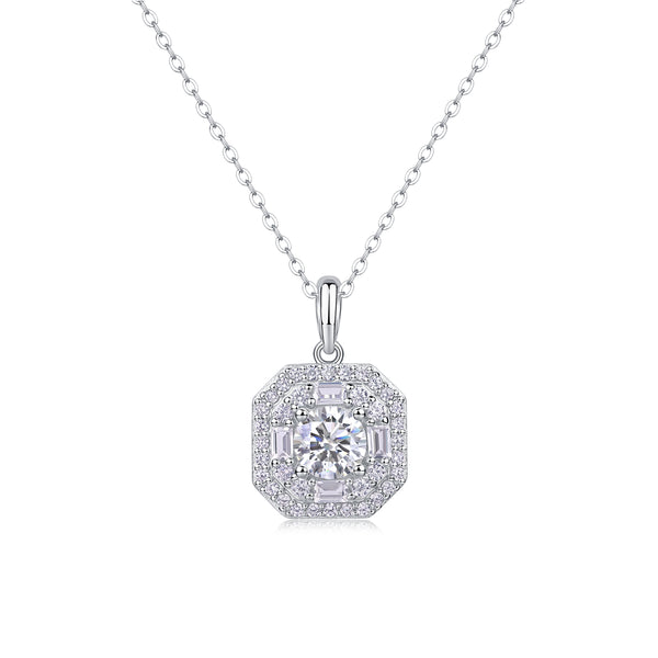 1Small Square Bag - A Fashionable And Luxurious Diamond Jewelry Piece Set With 1 - carat Moissan Diamond S925 Sterling Silver And Platinum - plated Pendant Prohibit TikTok sales - 5 - CJ
