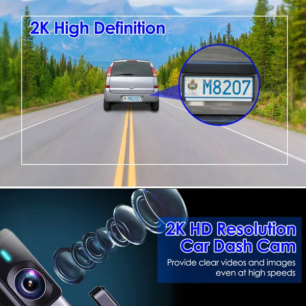 2K HD Front Dash Cam For Car With IPS Screen Night Vision Loop Recording Included 32G Storage Card 140° Wide Angle WiFi App Control Front Dashcam - 5.0 - CJ