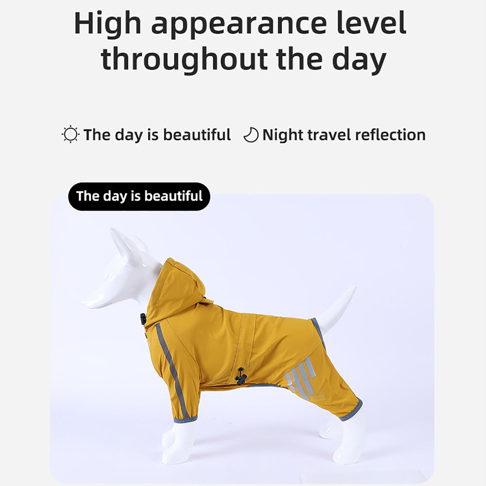 Dog Raincoat With Reflective, Waterproof Dog Rain Jacket With Hood, Leash Hole, Reflective Strap For Small Medium Dogs, Lightweight Puppy Clothes - 5 - CJ