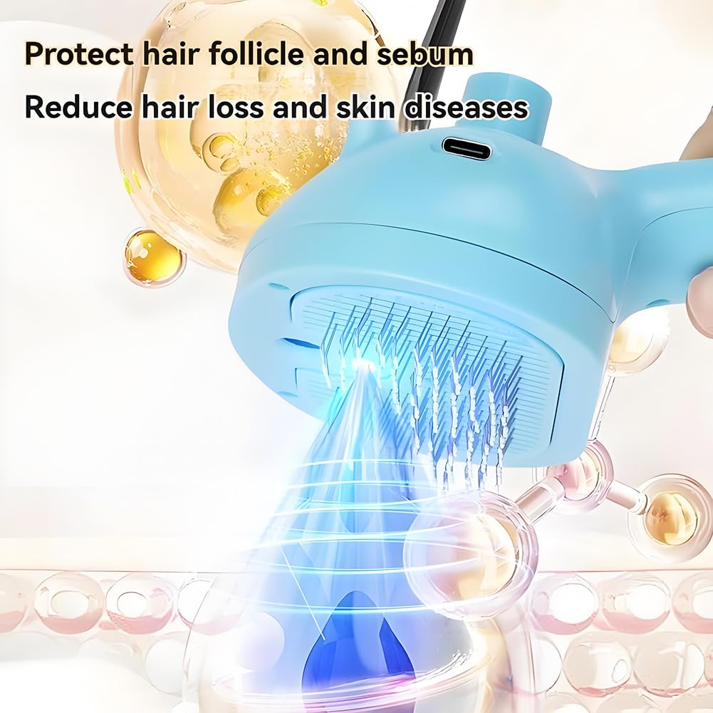 New Chevaroo Horse Steam Brush, Chevaroo 3 - in - 1 Self - Cleaning Steam Pet Brush For Shedding, Pet Steam Brush, Silicone Bristle Head 360 Rotating Pet Steam Brush - 4 - CJ