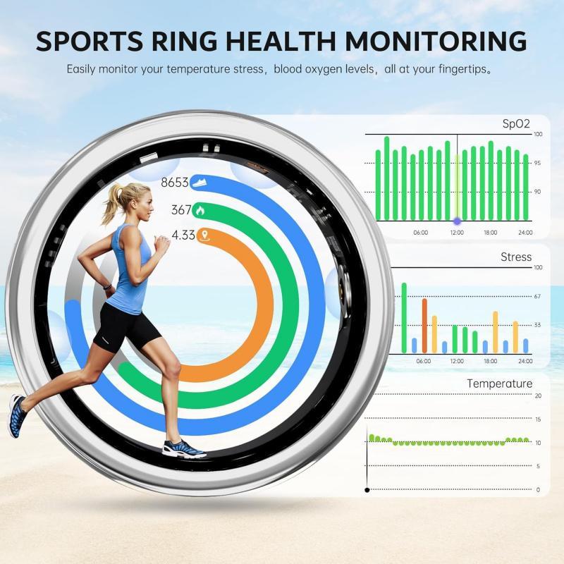Smart Ring For Women Luxury Elegant Diamond Ring With Visible Tech Core Heart Rate Sleep Tracker Fitness Health Monitor IP68 Waterproof Compatible - 5 - CJ