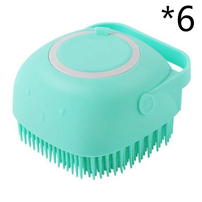 Silicone Dog Bath Massage Gloves Brush Pet Cat Bathroom Cleaning Tool Comb Brush For Dog Can Pour Shampoo Dog Grooming Supplies - 0 - CJ