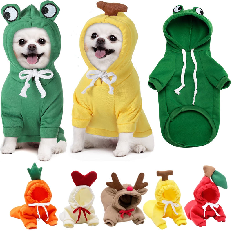 Cute Fruit Dog Clothes For Small Dogs Hoodies Winter Warm Fleece Pet Clothing Puppy Cat Costume Coat For French Chihuahua Outfit - 0 - CJ