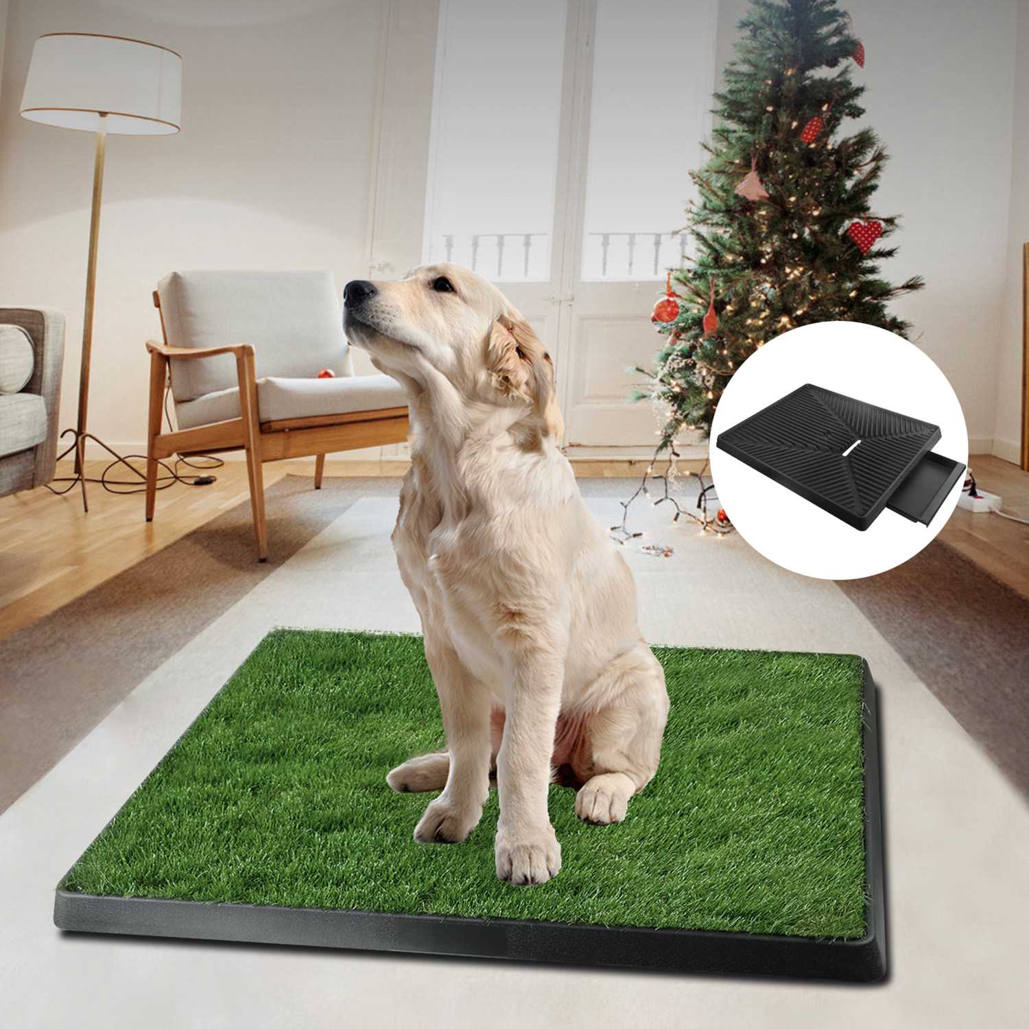 1Pc Dog Potty Training Artificial Grass Pad Pet Cat Toilet Trainer Mat Puppy Loo Tray Turf For Small Medium Dogs Indoor Outdoor Use - 5 - CJ