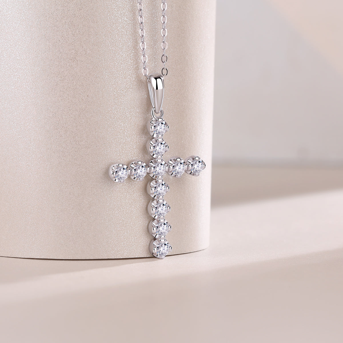 1Entrust Luxury Fashion Diamond Pendant Necklace Set With Mosan Diamond Silver Ornaments Prohibit TikTok sales - 5 - CJ